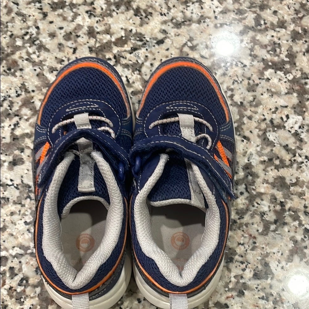Kids Navy and Orange Athletic Shoes